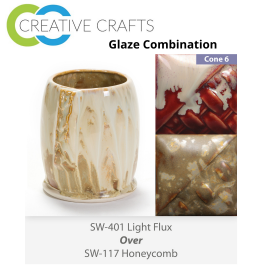 Light Flux SW-401 over Honeycomb SW-117 Stoneware Combination